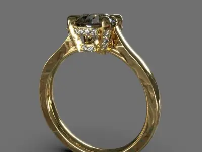 Solitaire ring 3D print model