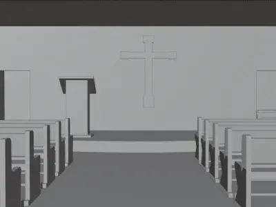 Catholic Chapel Church Low-poly 3D model