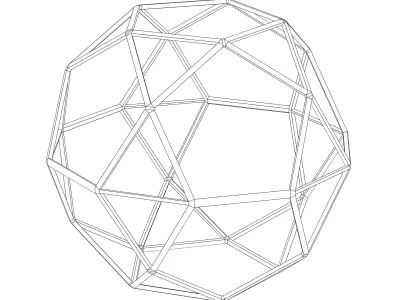 Wireframe Shape Pentagonal Orthobirotunda 3D print model