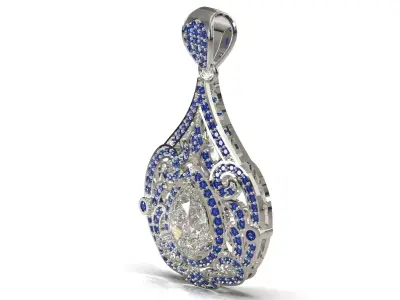 Ready for casting file for the Royal Teardrop pendant jp0407 3D print model
