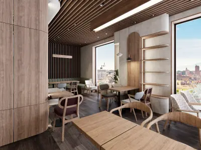 Coffee Shop Bar 3D model