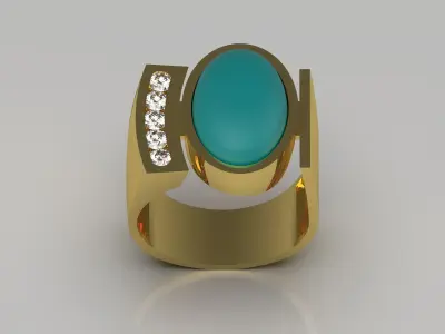 gemstone ring jr00127 3D print model