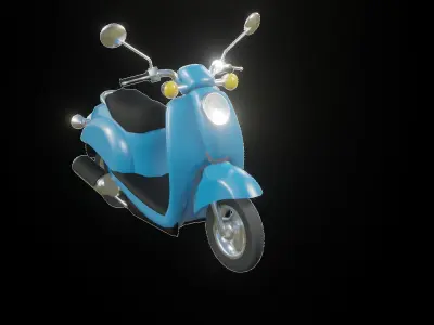 Low poly MOTORCYCLES VESPA RETRO SCOOTER Low-poly 3D model