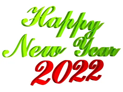 Happy New Year 2022 03 Low-poly 3D model