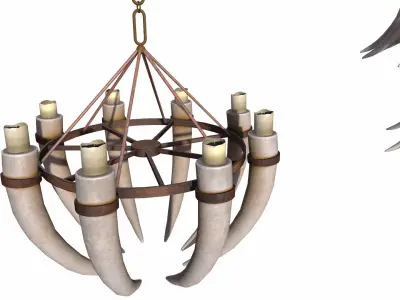 3D - Old Medieval Chandelier PBR 01 Low-poly 3D model