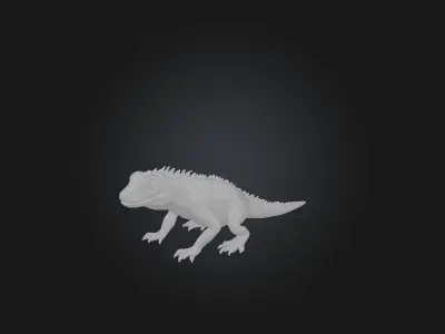 Realistic Injured Lizard Model Low-poly 3D model