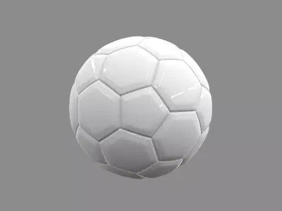 White Football with Stitching 3D model
