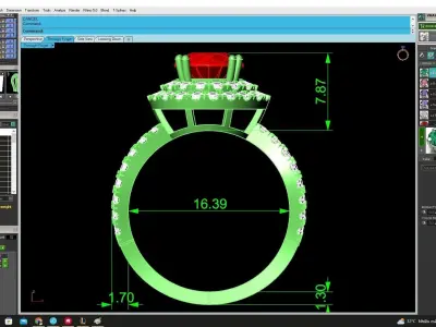 Luxury Halo Diamond Ring Jewelry Model 4546 3D print model