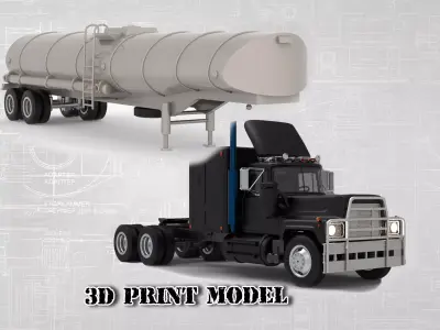 Truck  Rubber Duck and fuel Tanker trailer movie Convoy 3D Model Pack