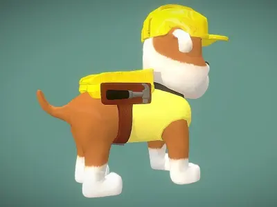 Rubble paw patrol Low-poly 3D model