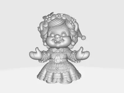 Mrs Claus Christmas Figurine Holiday Decor Christmas Granny 3D print model