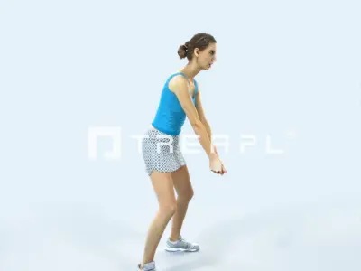 Aspiration 15F Digging Sports Volleyball Woman Low-poly 3D model