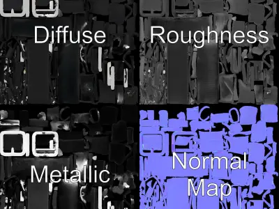 Tactical Utility Belt D Model Pack Low-poly 3D model