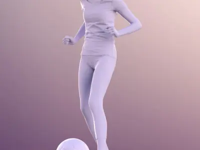 Mady 10167 - Athletic Girl Playing Soccer Low-poly 3D model