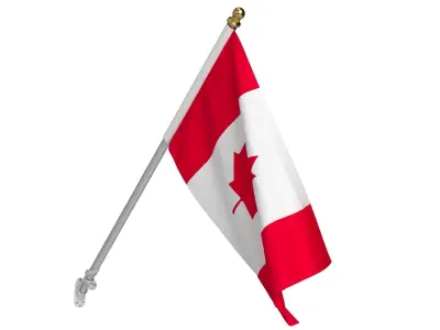 Canada Wall Mount Flag Pole 3D model