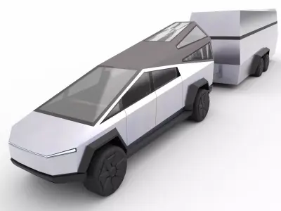 Cybertruck Tesla Low-poly 3D model