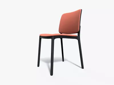 Textile Chair Red Low-poly 3D model