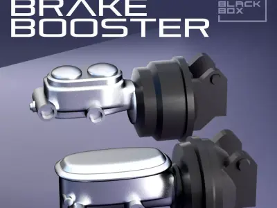 MUSCLE CAR POWER BRAKE BOOSTER 1-24TH 3D print model
