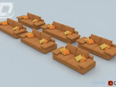 Alura Sofa Set 3D model