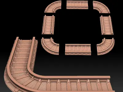 Modular Railroad Grid 3D print model