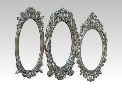 lot of 3 pcs Carved Frame Collection 3D print model