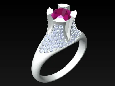 Diamond Ring - Womens Rings - N229242 3D print model