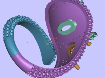 Fashion Ring with big yellow Stone and diamonds    3D print model