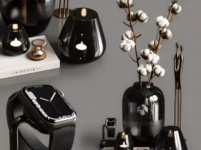 Cotton and candles 3D model