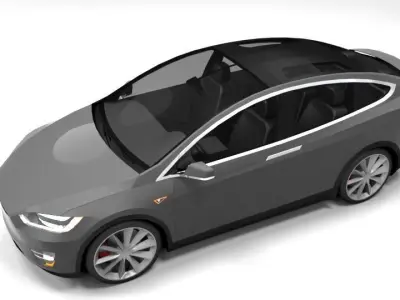 TESLA MODEL X LOWPOLY Low-poly 3D model