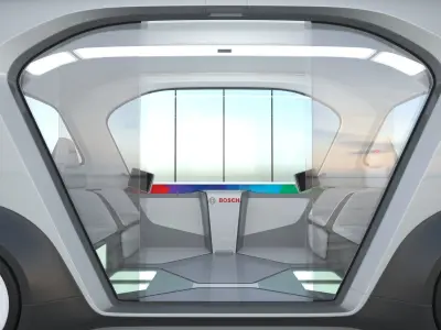 Electric Bosch IoT Shuttle with Interior 3D model