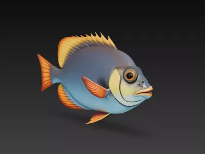 Fish Realistic 3D Model - Low Poly Realistic Game Ready Low-poly 3D model