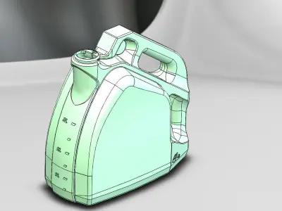 Plastic canister for engine oil 4L Low-poly 3D model