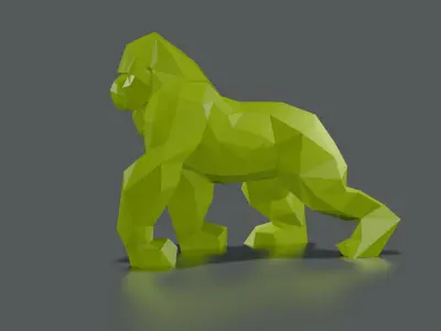 Mojo kong - polygonal sculpture 3D print model
