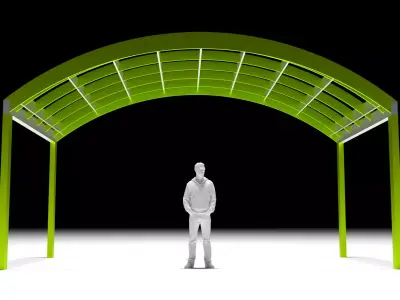 Arched Interlocking Structure Architectural Stand Alone  3D model