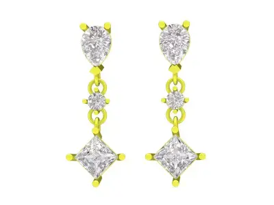 5674 luxury fashion diamond drop earrings 3D print model