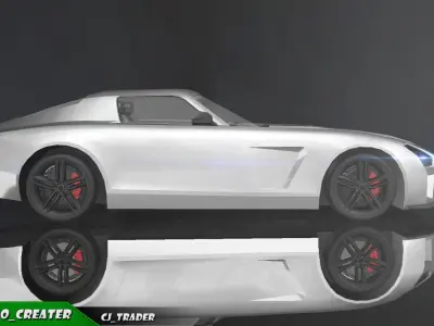 Low-Poly Mercedes-Benz SLS Racing Car 3D Model Low-poly 3D model