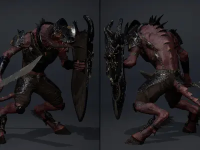 Ghost Swordman Arm2 Low-poly 3D model