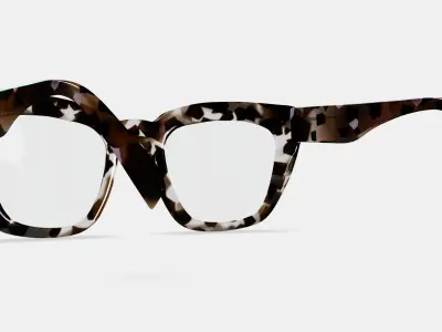 Lorena Eyeglasses in Black Currant Tortoise 3D model