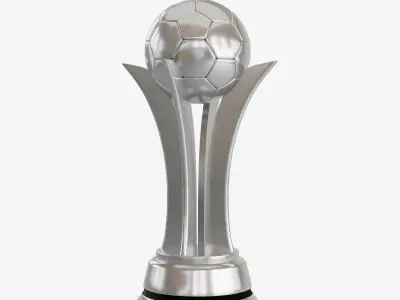 Silver Football Cup 3D model