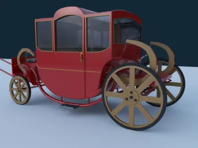 stagecoach victorian carriage Low-poly 3D model