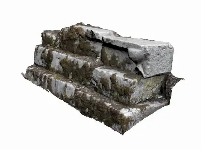 Ancient Stone Staircase Low-poly 3D model