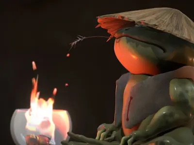Meditation frog from Japan  3D model