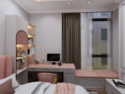 Neoclassical bedroom for girls 3D print model