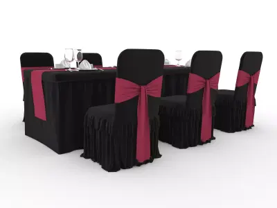 Banquet Table and Chair 127 3D model