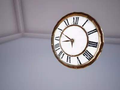 Realistic Old Clock Low-poly 3D model