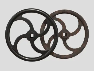 Crank Wheel Low-poly 3D model