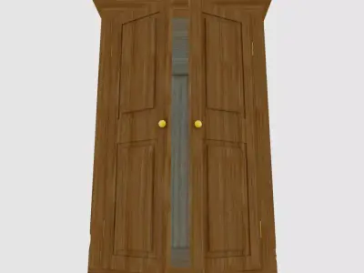 Mueble wooden armoire with two doors Low-poly 3D model