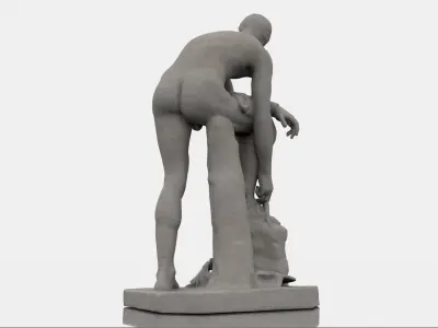 Hermes statue Classical Greek Sculpture 3D model