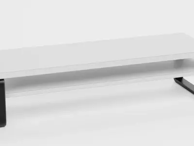 TV Table V3 - Universal White Console Low-poly 3D model