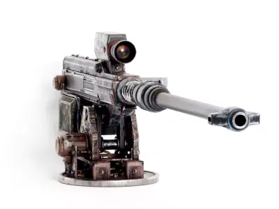 Sniper super rifle turret gun da1 Low-poly 3D model